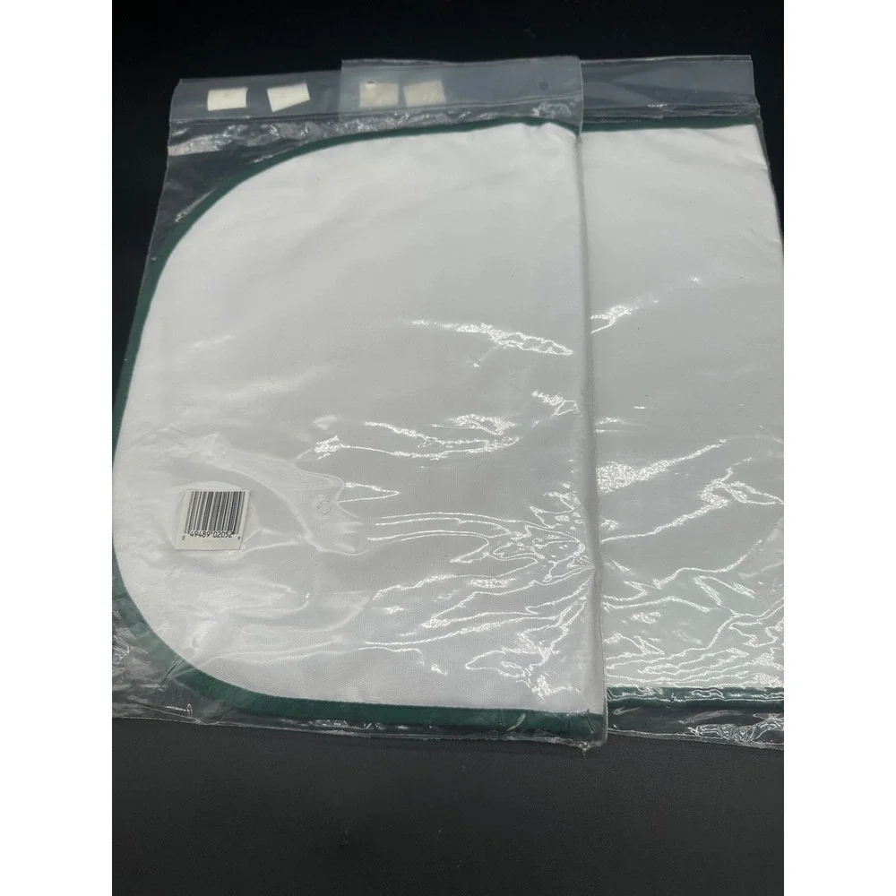 Janlynn Personal Wares White Green Trim Placemats Set of 2 DIY Craft 990-2052‎